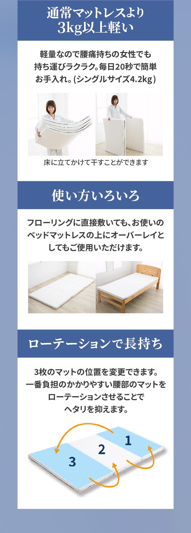 マットレスより軽い